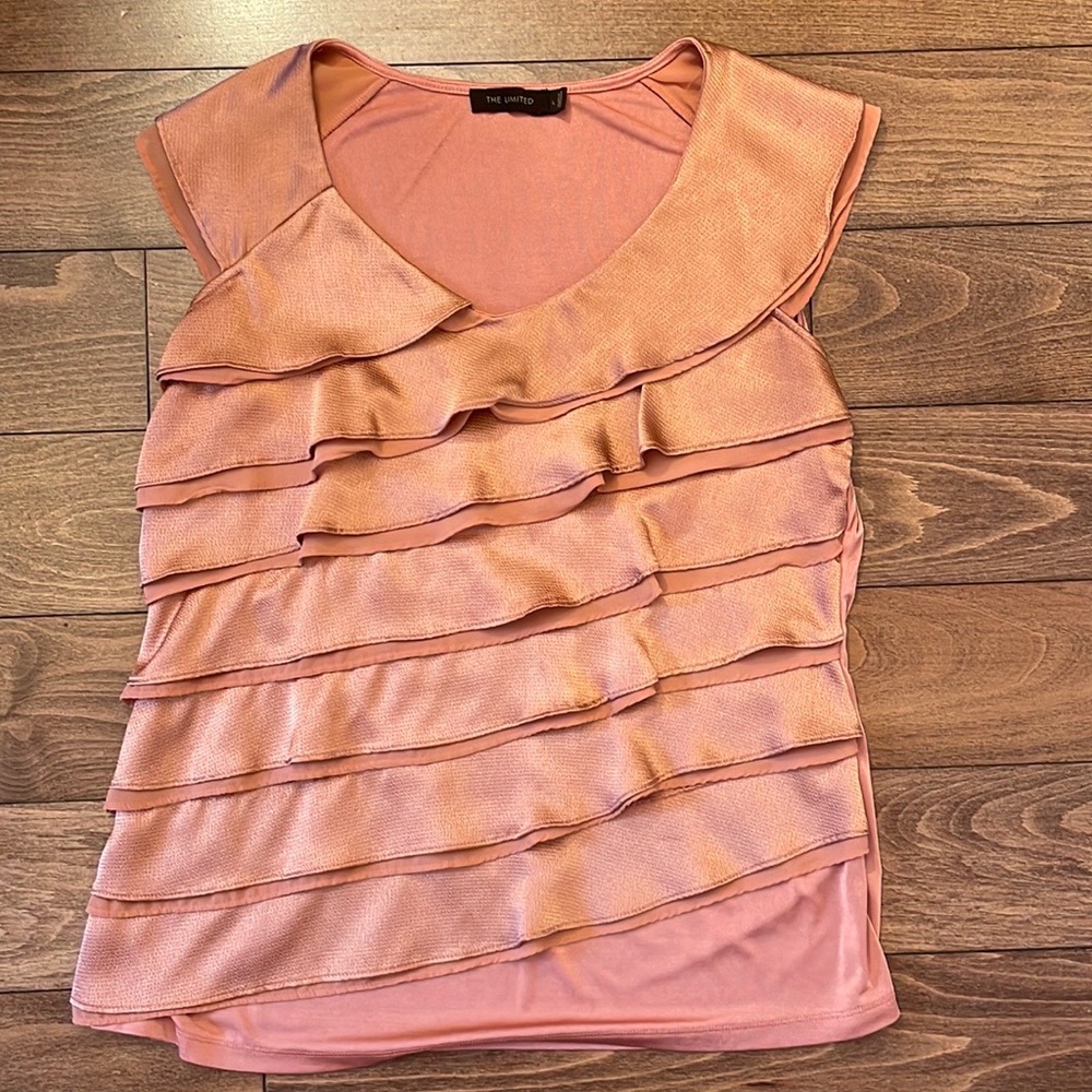 The Limited cap sleeve top with layered ruffles